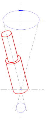 Schematische weergave pin beweging bij tuimelklinken